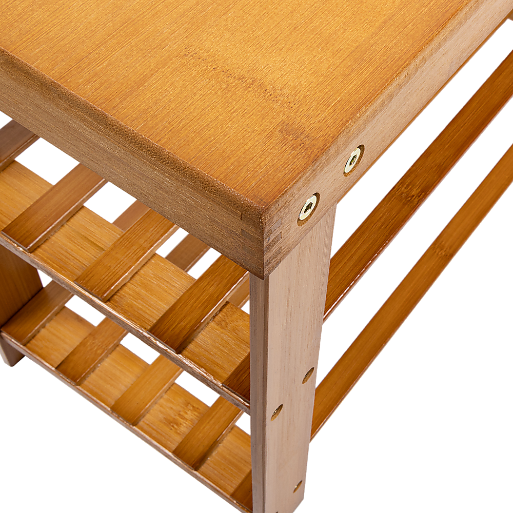 Bamboo Shoe Rack Wooden Bench Storage Organiser Cabinet Holder Stool 4