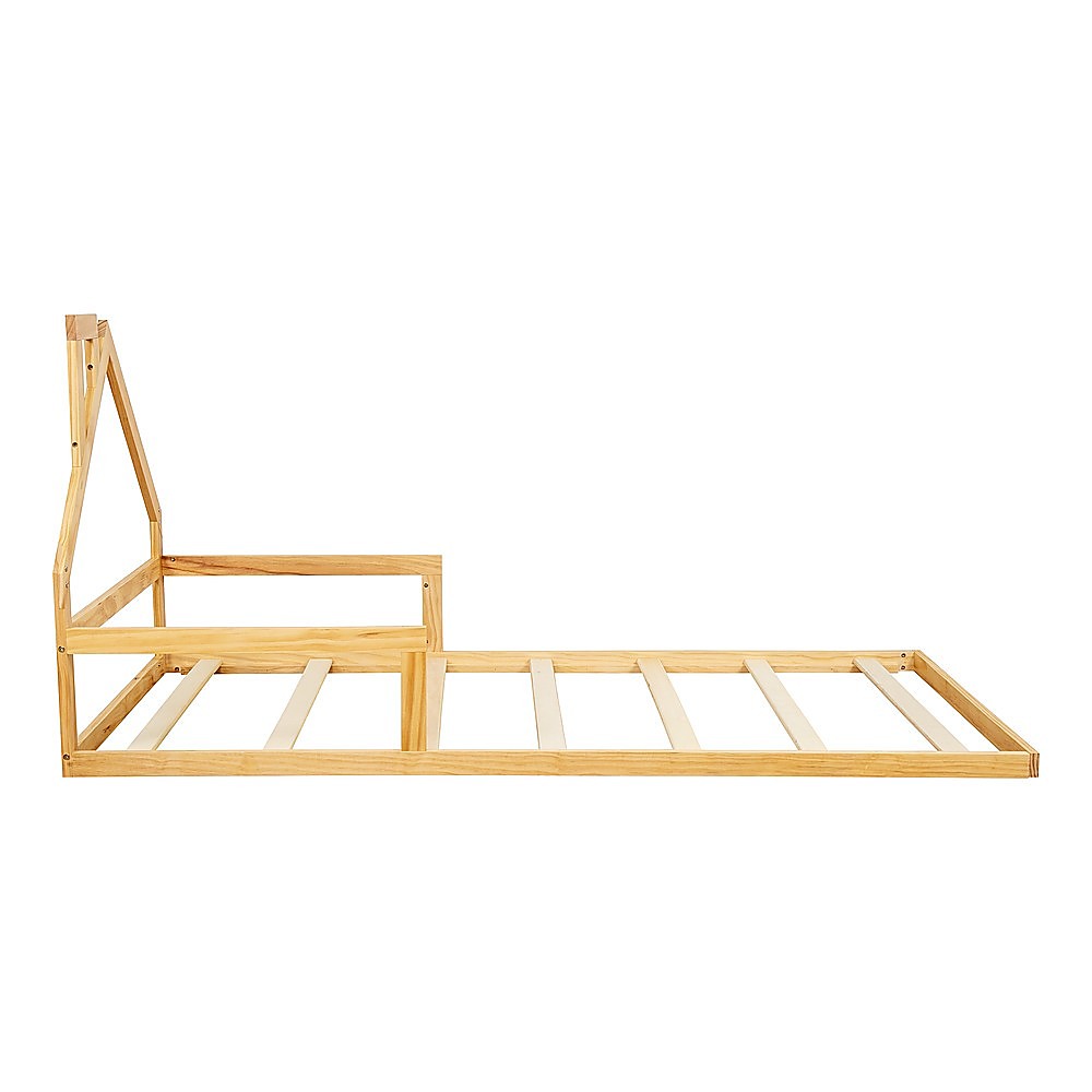 Pine Wood Floor Bed House Frame for Kids and Toddlers 5