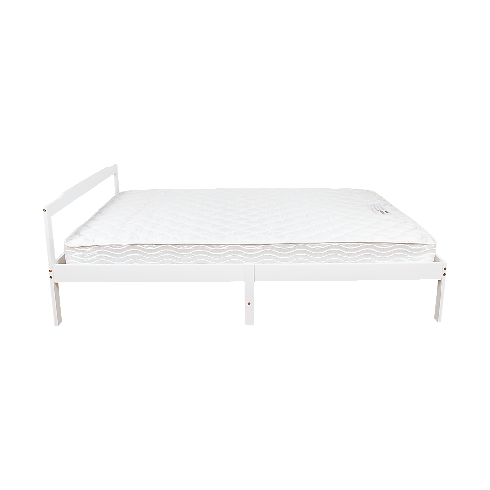 Double Wooden Bed Frame Home Furniture White 6