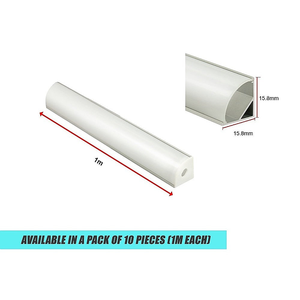 10 x 1M Aluminium LED Strip Light Channel Profile for Kitchen Cabinet 12