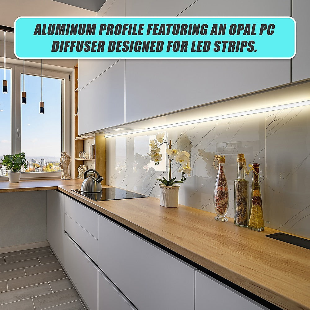 10 x 1M Aluminium LED Strip Light Channel Profile for Kitchen Cabinet 9