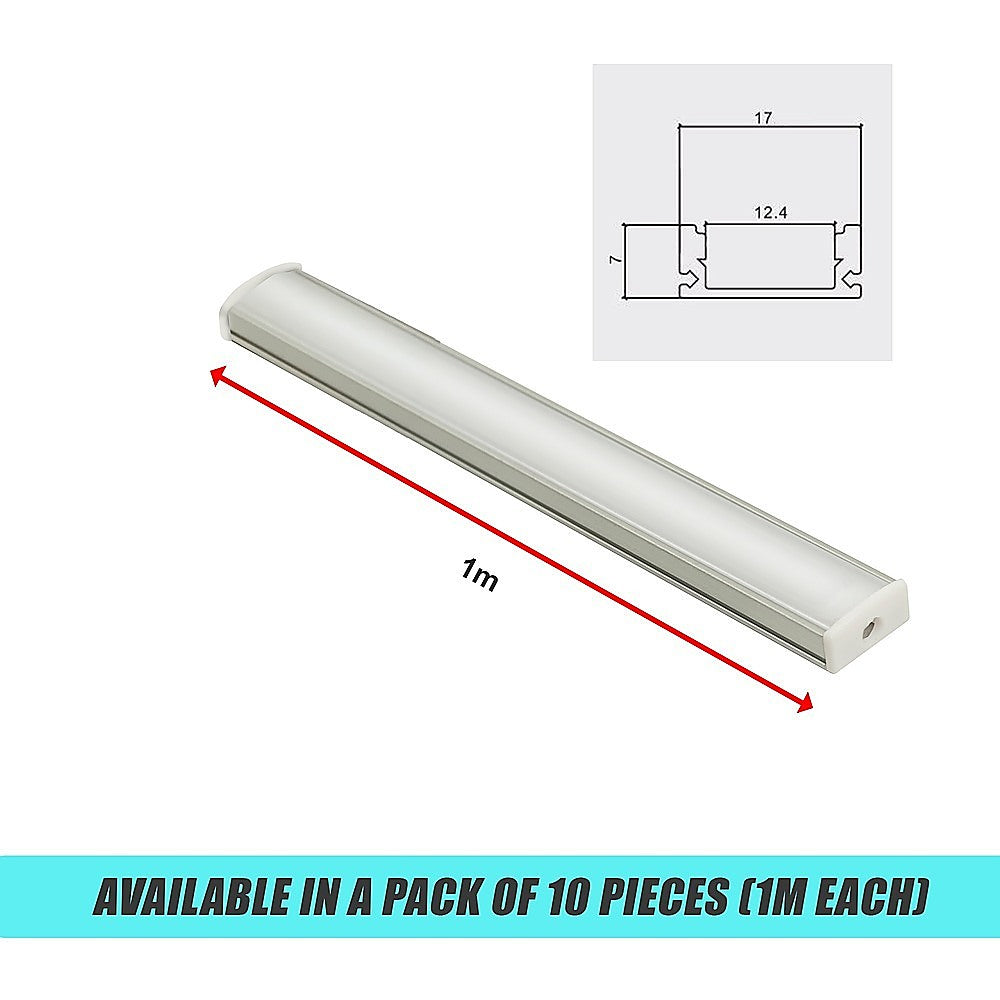10 x 1M Aluminium LED Strip Light Channel Profile for Kitchen Cabinet 12