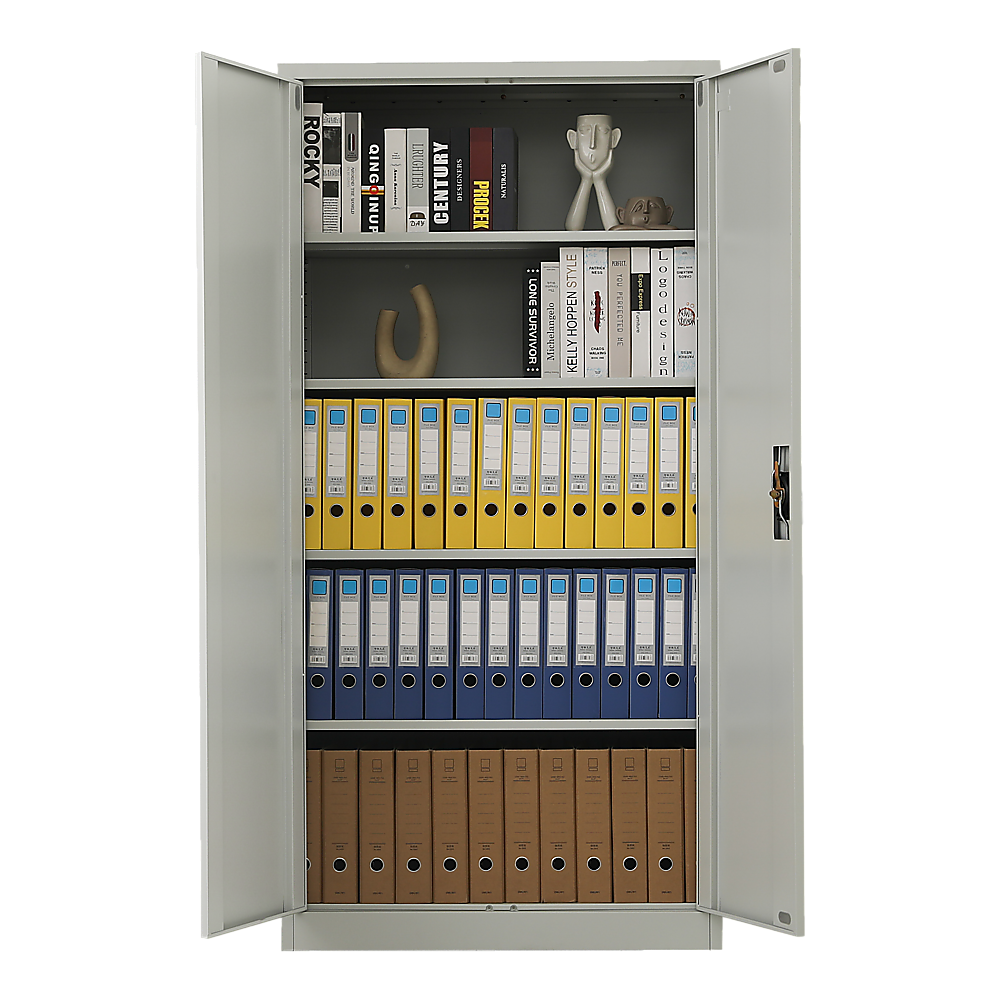 Two-Door Metal Cabinet Shelf Storage for Home Office Gym 4