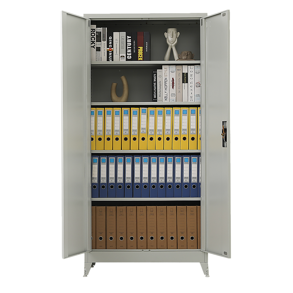 Two-Door Metal Cabinet Shelf Storage for Home Office Gym 4