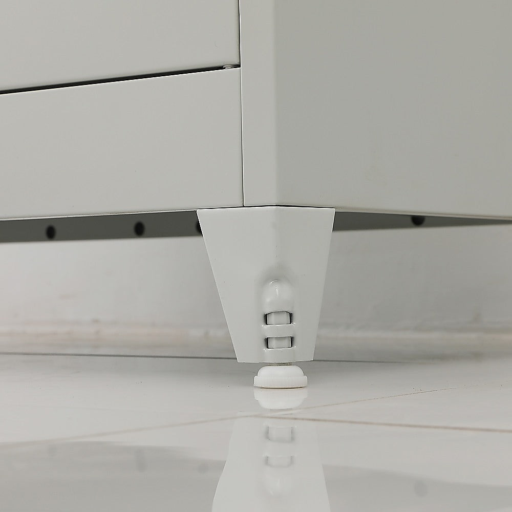 Two-Door Metal Cabinet Shelf Storage for Home Office Gym 11