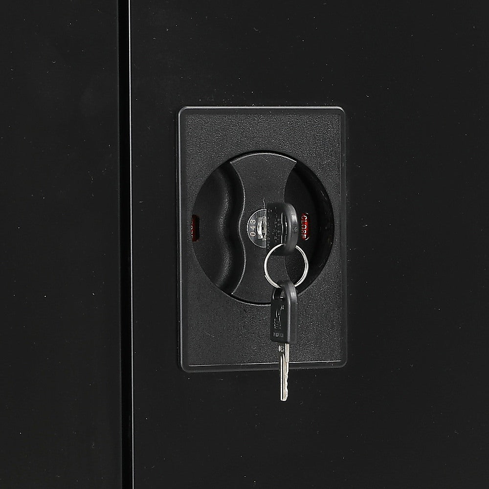 Two-Door Metal Cabinet Shelf Storage for Home Office Gym 8