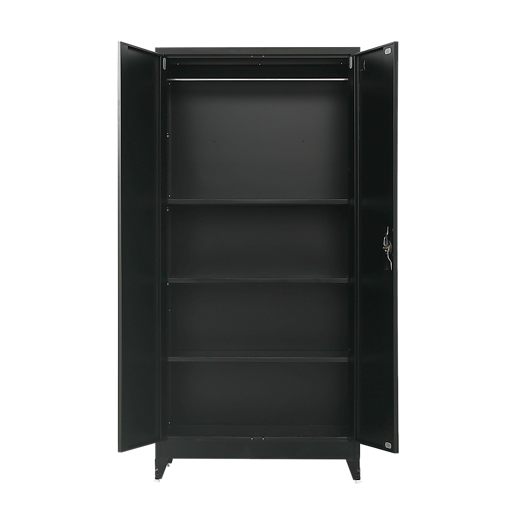 Two-Door Metal Cabinet Shelf Storage for Home Office Gym 13