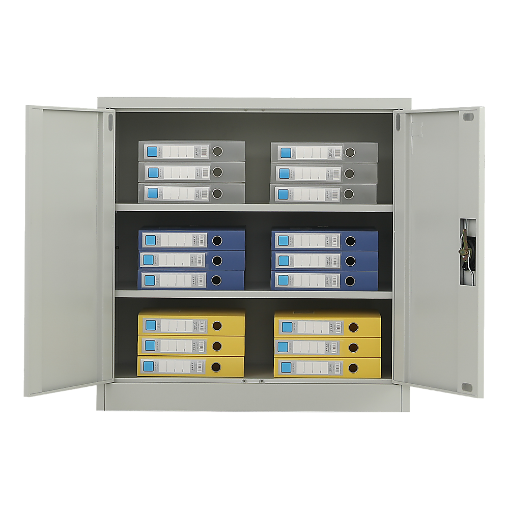 Two-Door Metal Short Cabinet Shelf Storage for Home Office Gym 4