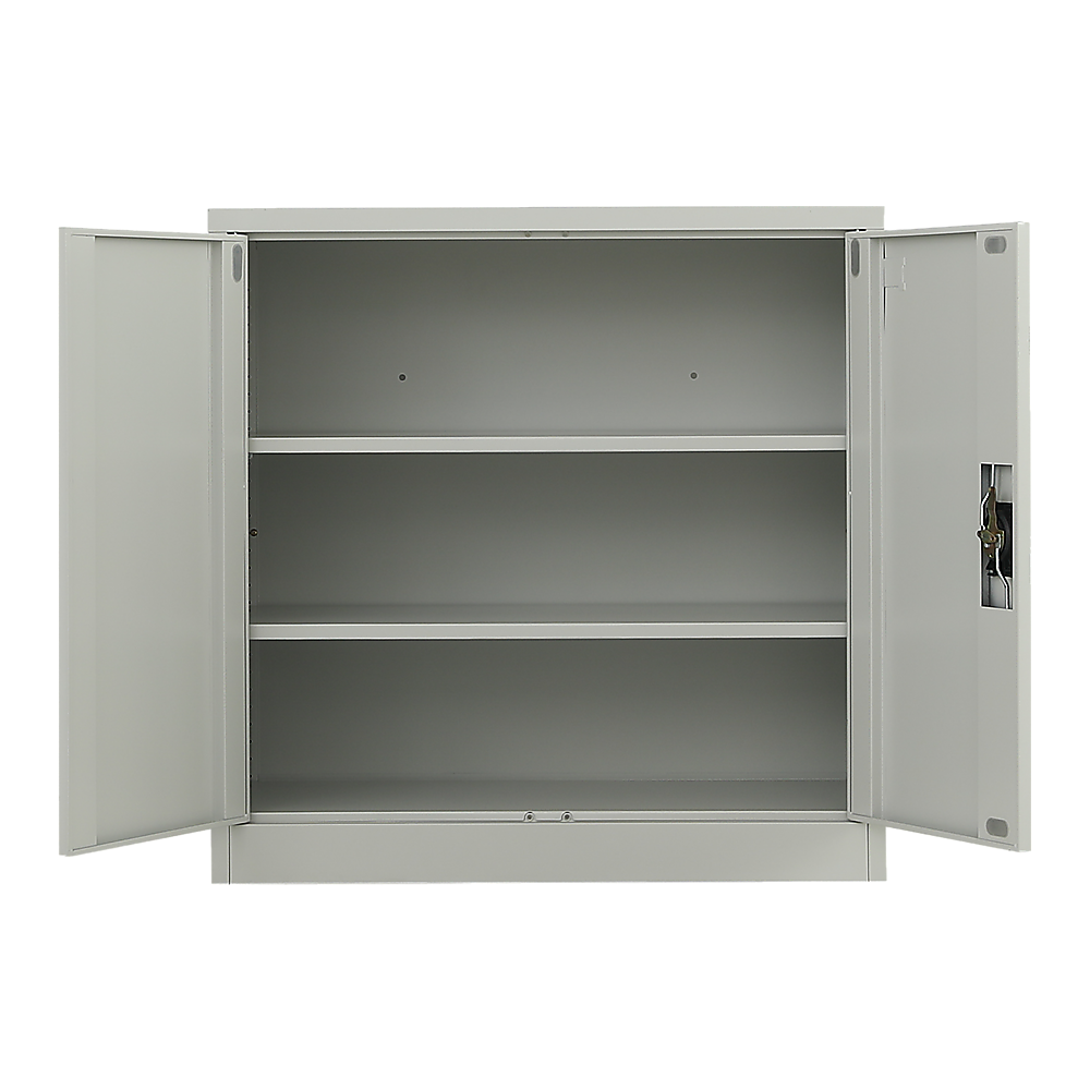 Two-Door Metal Short Cabinet Shelf Storage for Home Office Gym 10