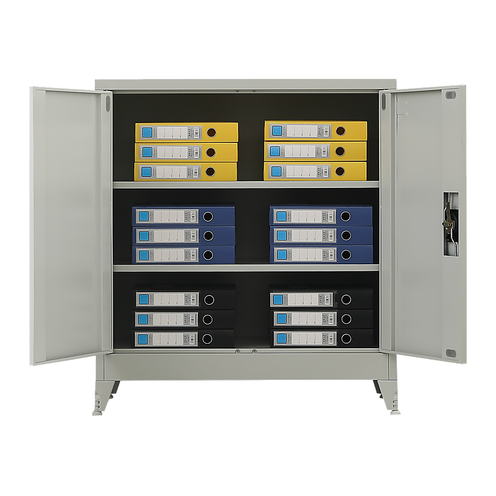 Two-Door Metal Short Cabinet Shelf Storage for Home Office Gym 4