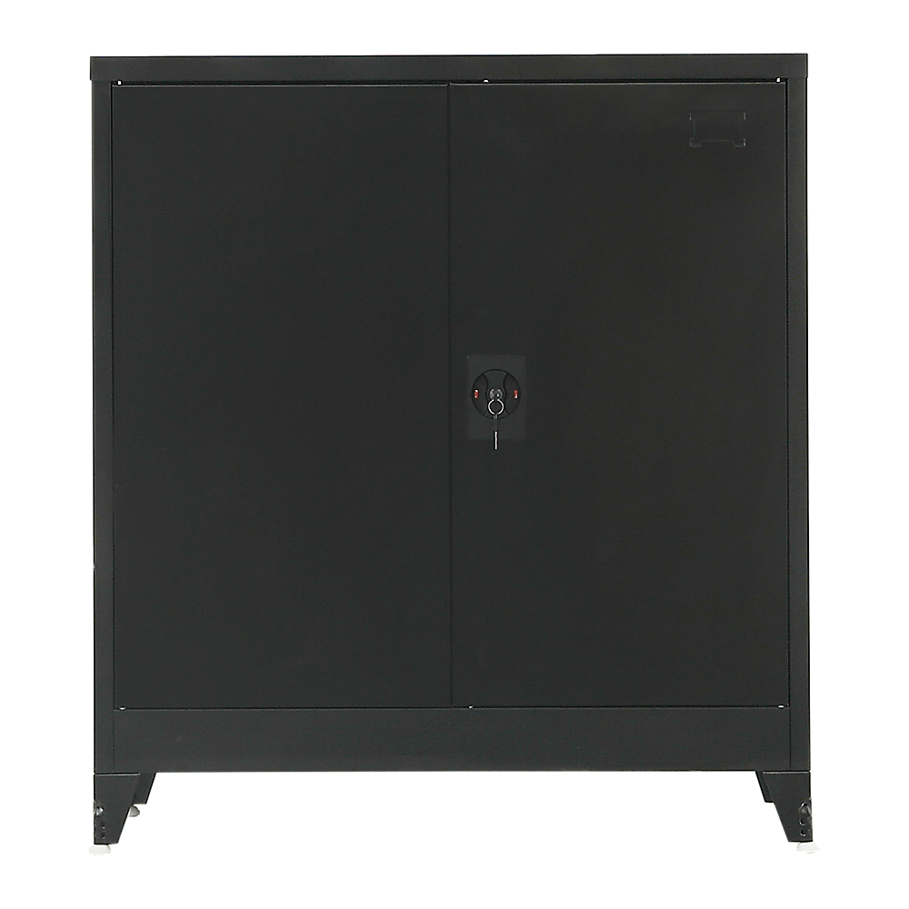 Two-Door Metal Short Cabinet Shelf Storage for Home Office Gym 12