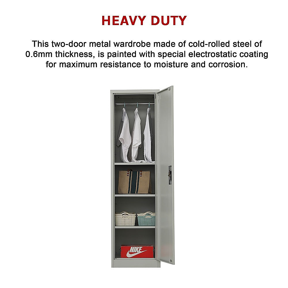 Single-Door Metal Tall Cabinet Shelf Storage for Home Office Gym 13
