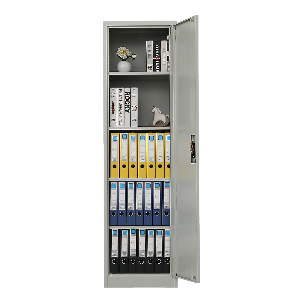 Single-Door Metal Tall Cabinet Shelf Storage for Home Office Gym 7