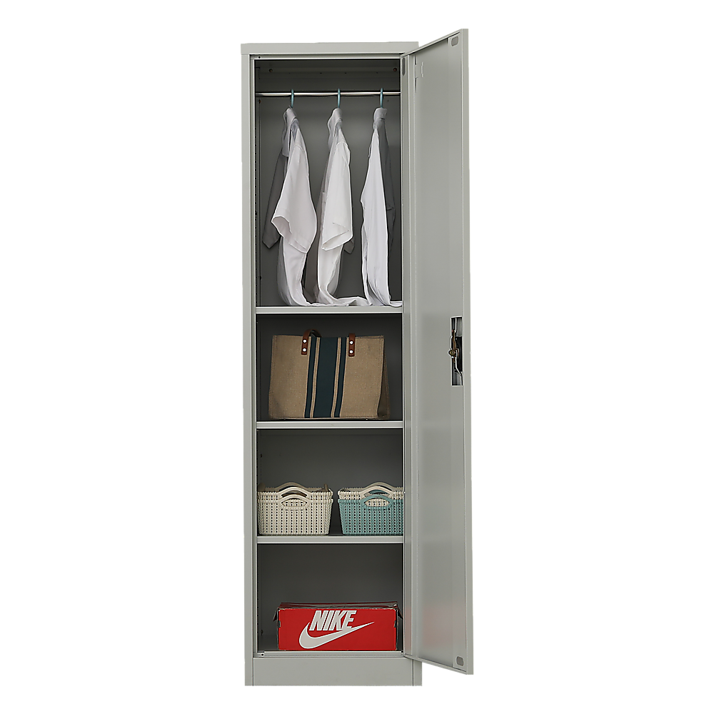 Single-Door Metal Tall Cabinet Shelf Storage for Home Office Gym 10