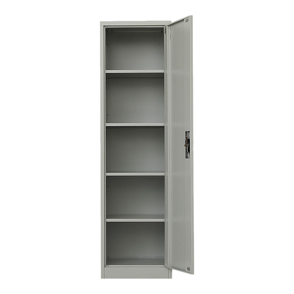 Single-Door Metal Tall Cabinet Shelf Storage for Home Office Gym 12