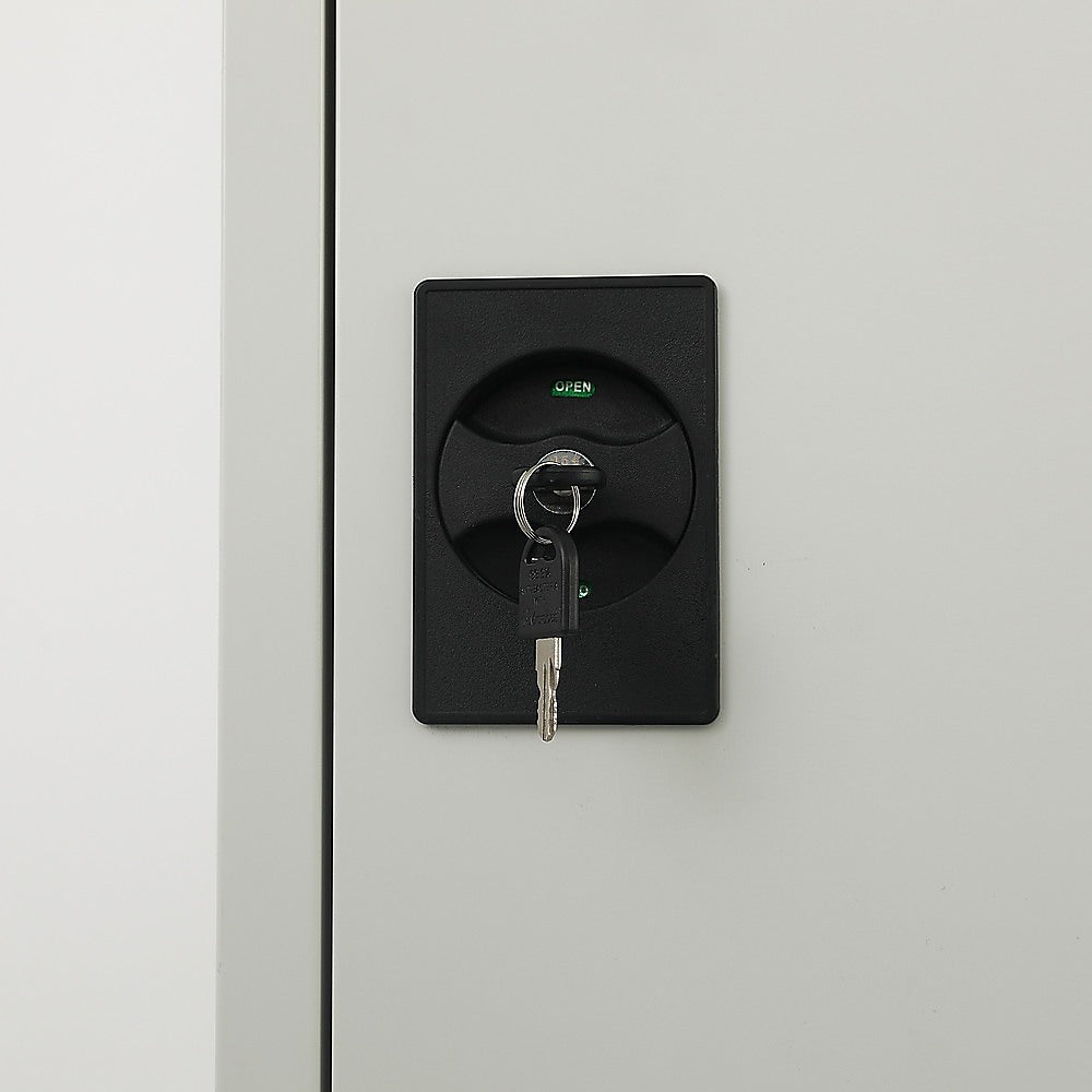 Single-Door Metal Tall Cabinet Shelf Storage for Home Office Gym 8