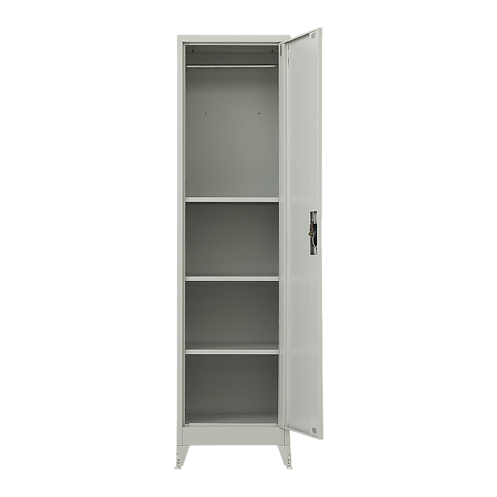 Single-Door Metal Tall Cabinet Shelf Storage for Home Office Gym 13