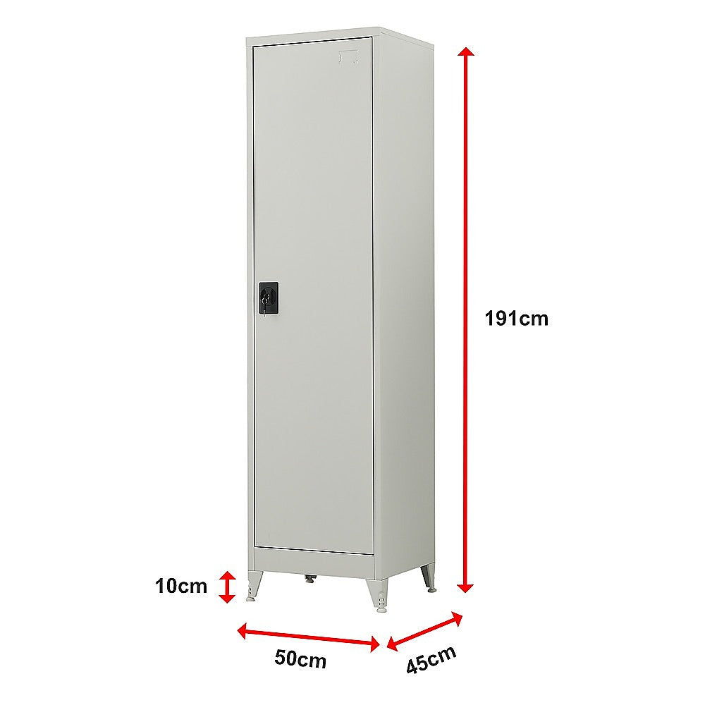 Single-Door Metal Tall Cabinet Shelf Storage for Home Office Gym 15