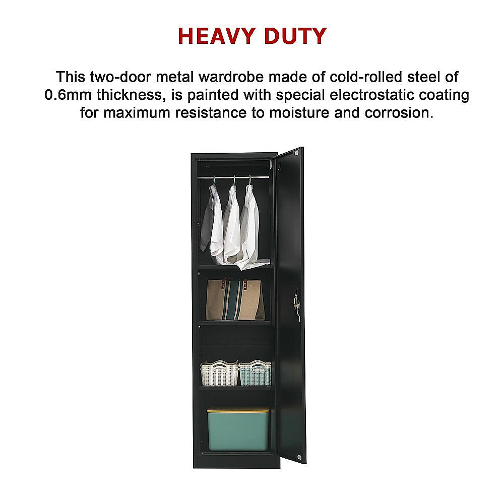 Single-Door Metal Tall Cabinet Shelf Storage for Home Office Gym 13