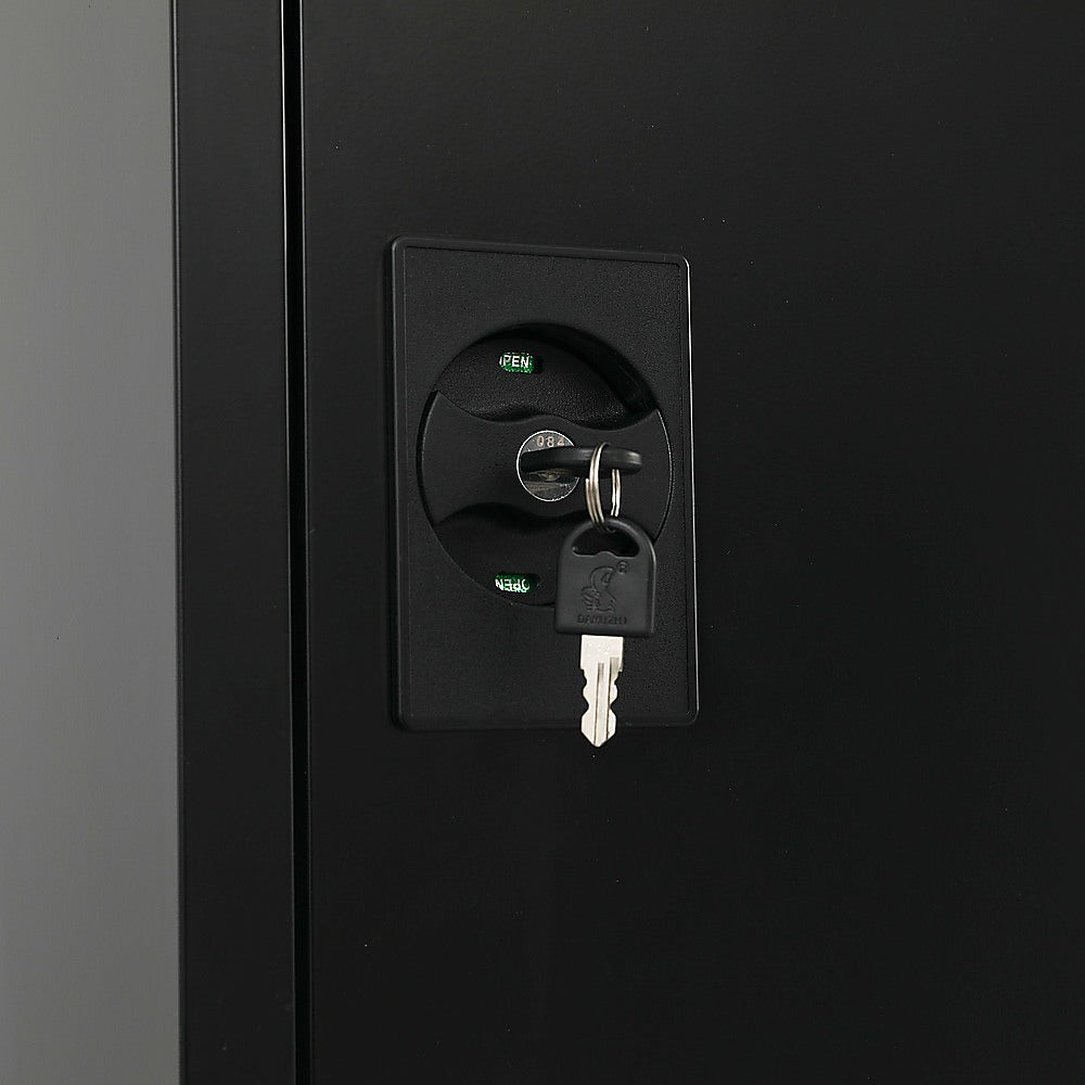 Single-Door Metal Tall Cabinet Shelf Storage for Home Office Gym 7