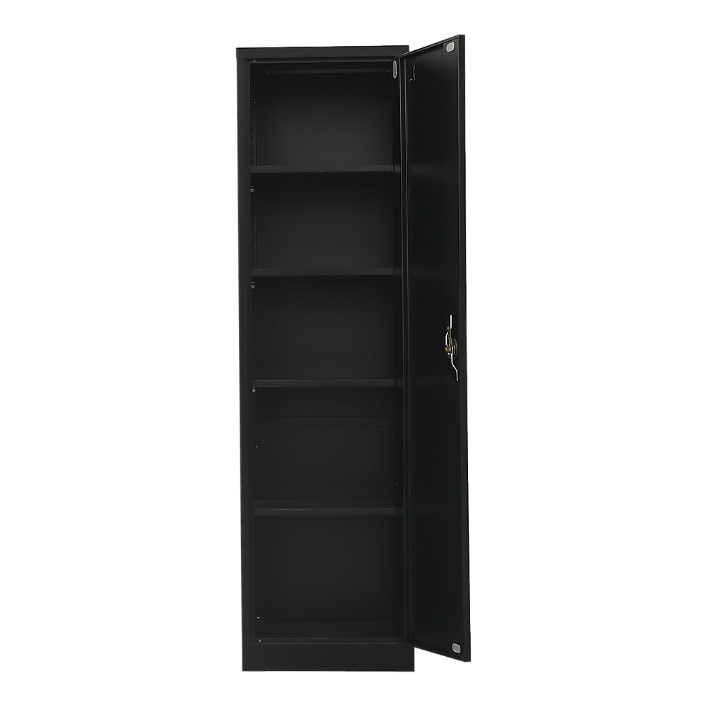 Single-Door Metal Tall Cabinet Shelf Storage for Home Office Gym 9