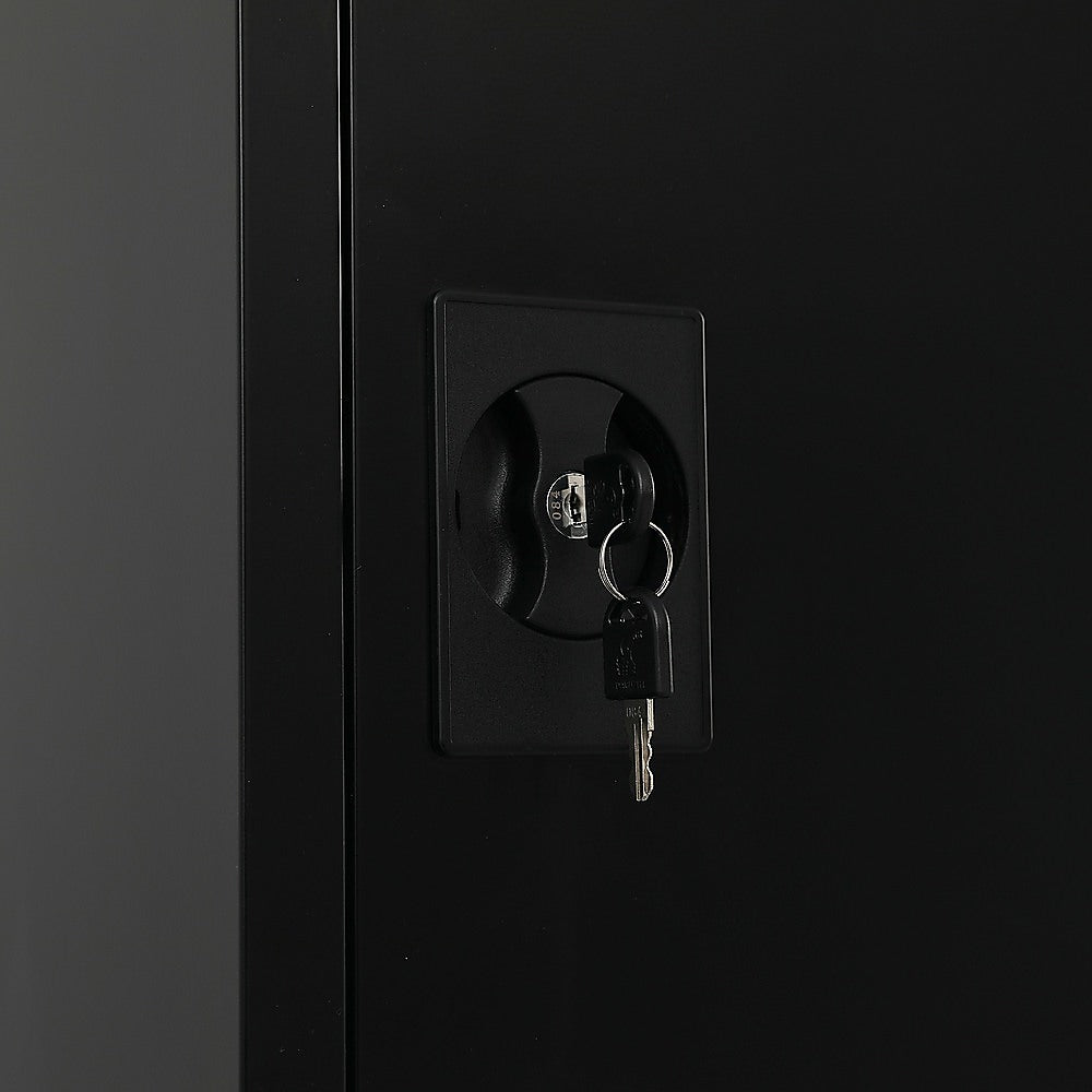 Single-Door Metal Tall Cabinet Shelf Storage for Home Office Gym 7