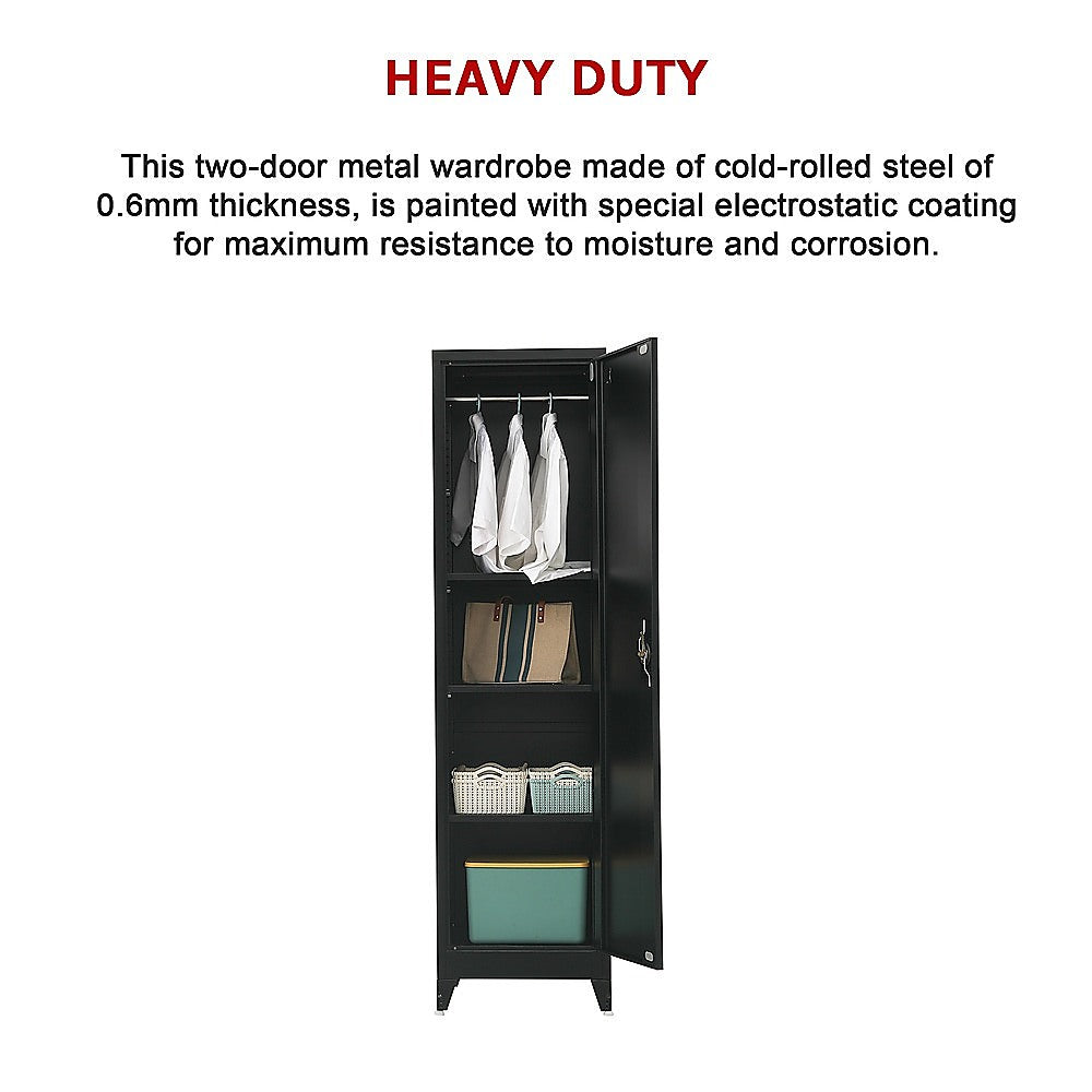 Single-Door Metal Tall Cabinet Shelf Storage for Home Office Gym 14