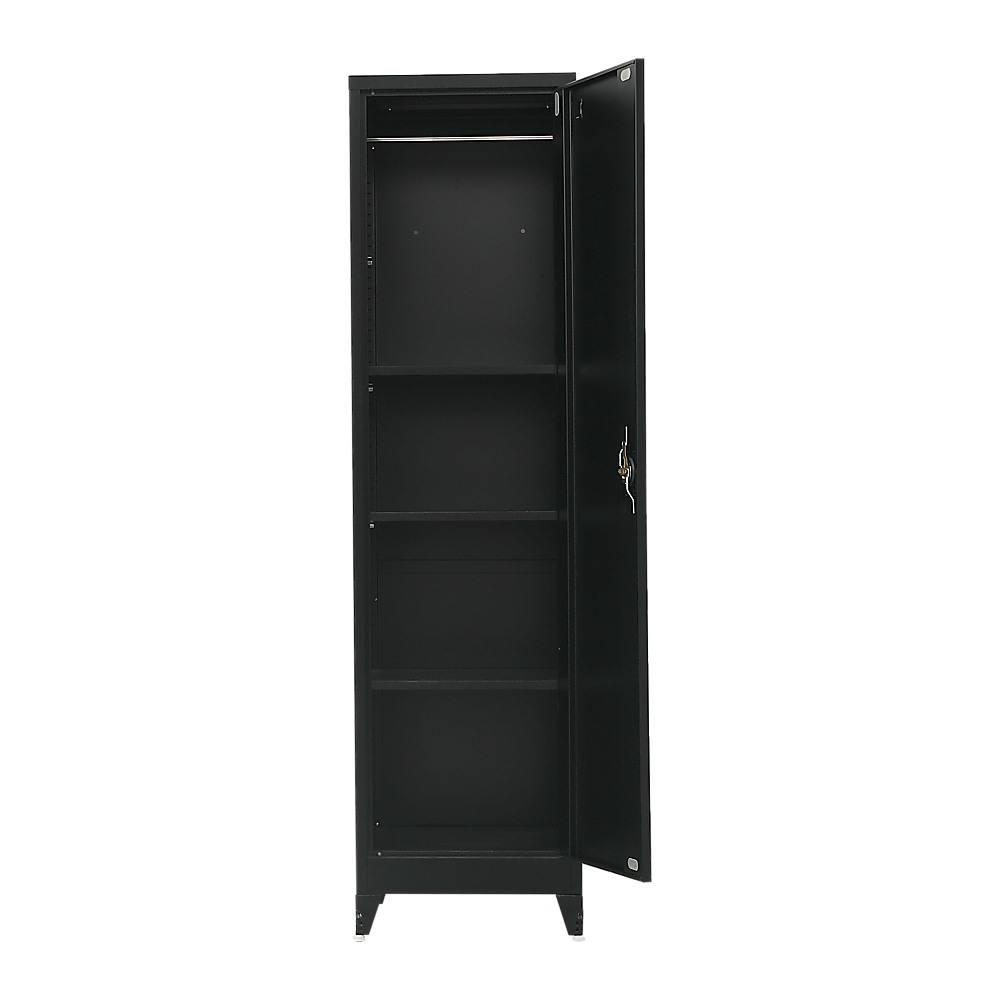 Single-Door Metal Tall Cabinet Shelf Storage for Home Office Gym 9