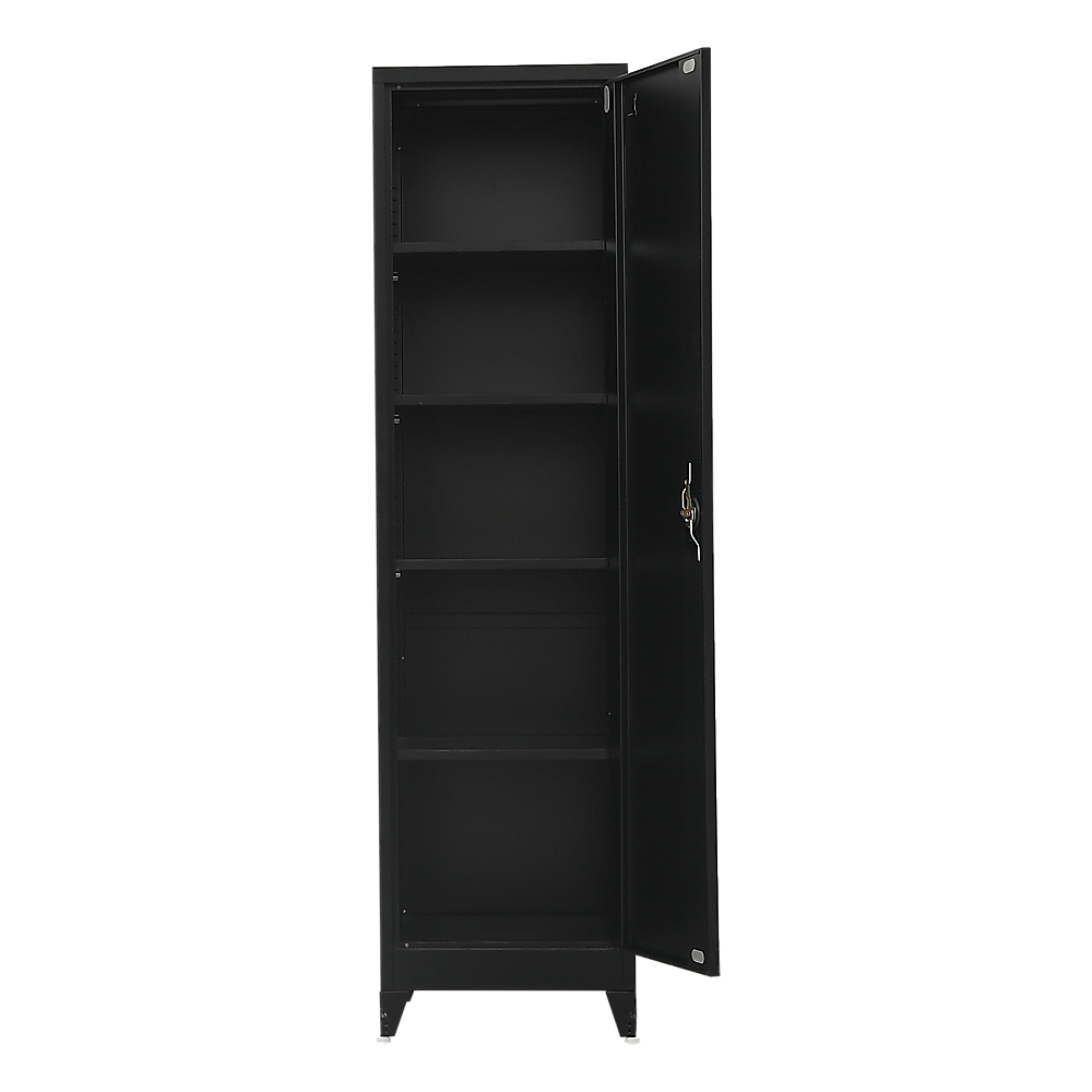 Single-Door Metal Tall Cabinet Shelf Storage for Home Office Gym 13