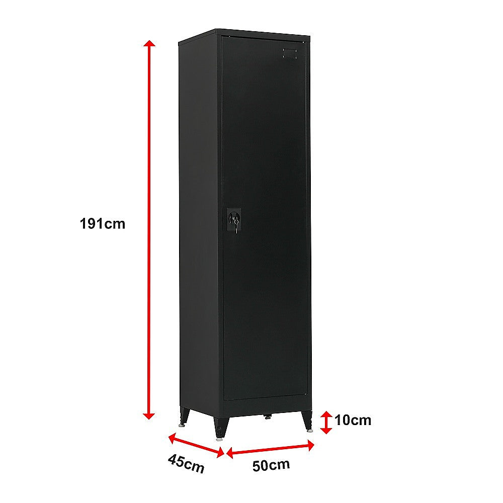 Single-Door Metal Tall Cabinet Shelf Storage for Home Office Gym 15
