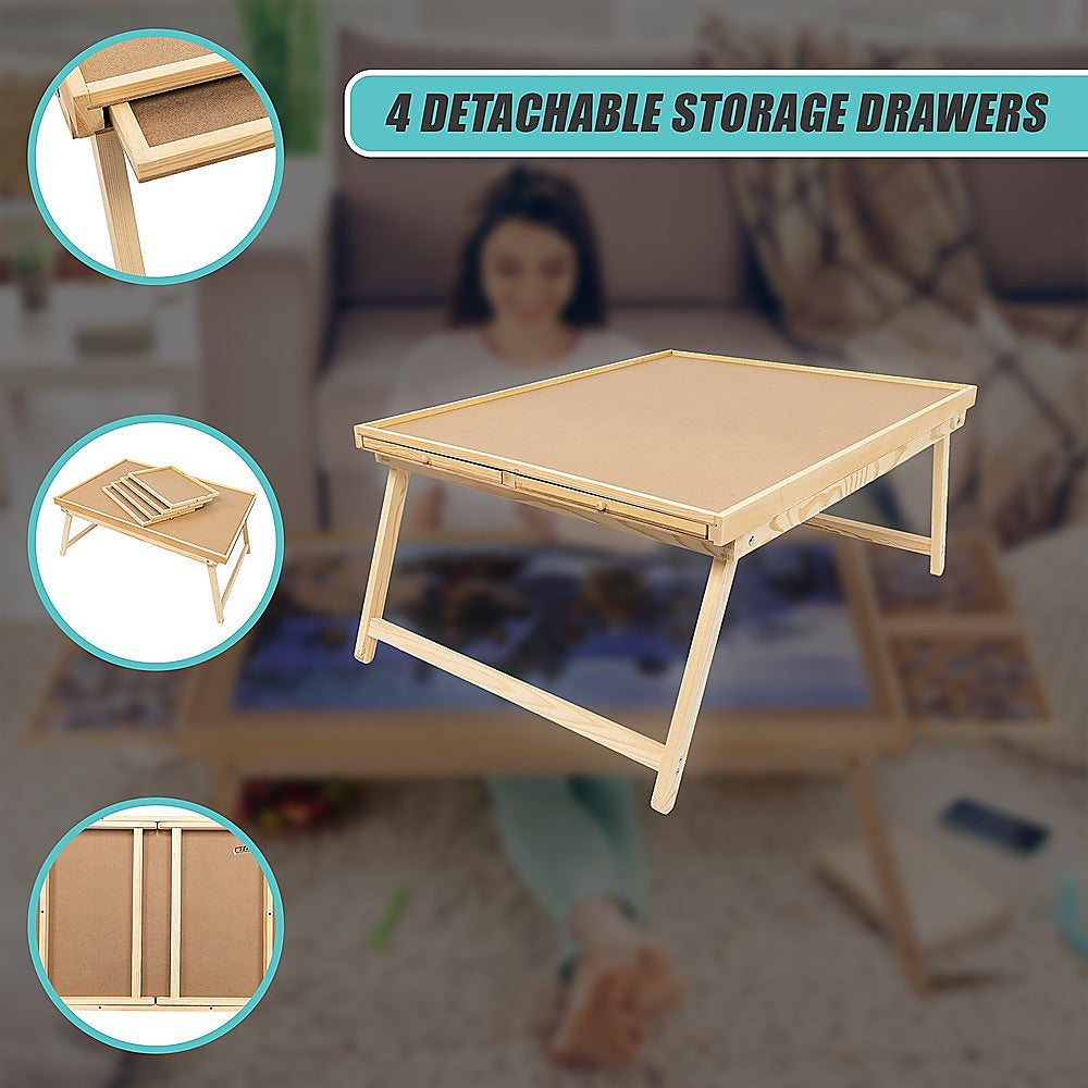 1500 Piece Puzzle Board, 70cm x 90cm Wooden Jigsaw Puzzle Table with Legs 11