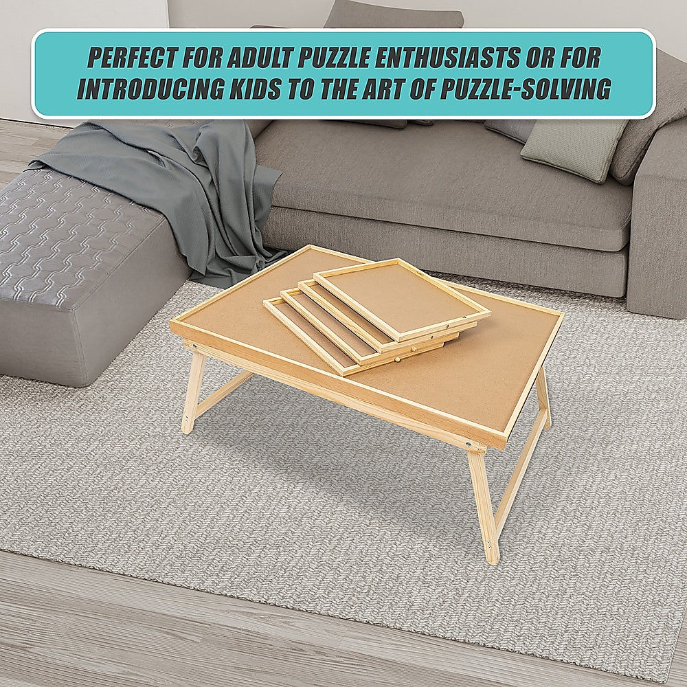 1500 Piece Puzzle Board, 70cm x 90cm Wooden Jigsaw Puzzle Table with Legs 12