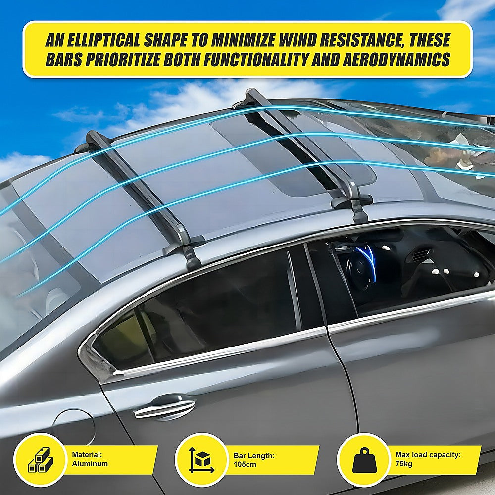 Lockable Aluminium Car Roof Rack Bars Without Rail Anti Theft Luggage Carrier 9