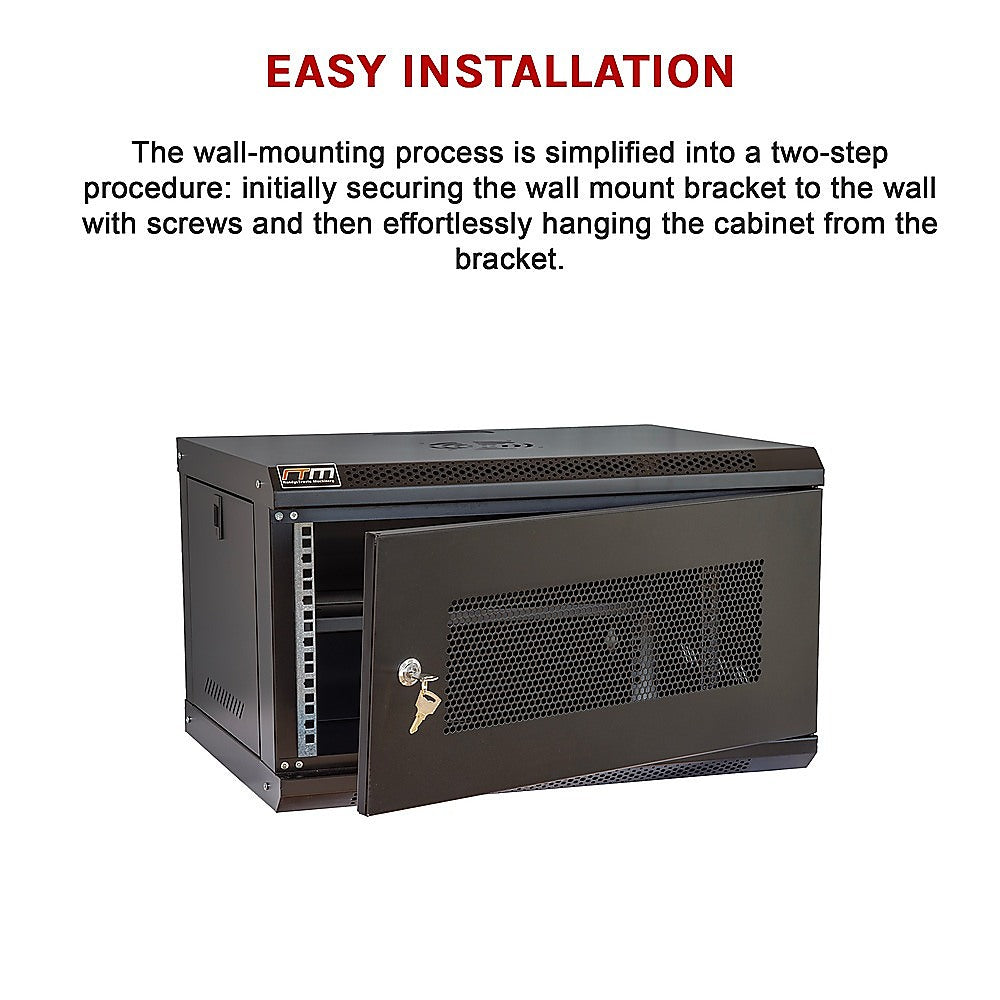 19" 6U Wall Mount Network DVR NVR Data Cabinet Enclosure 11