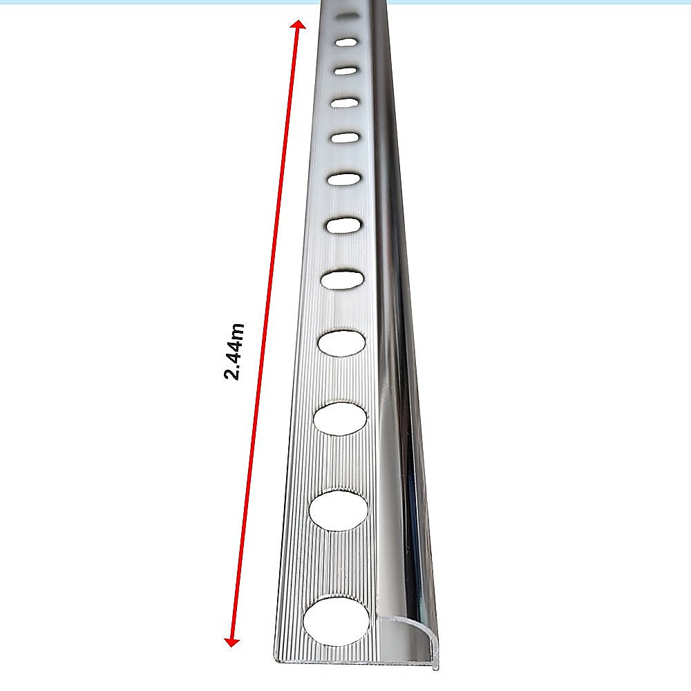 10 x Tile Trim Heavy Duty Round Edge Aluminium 10mm 12