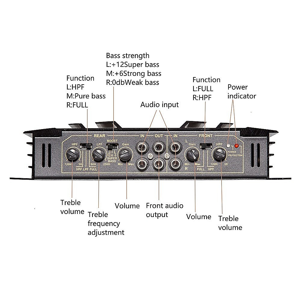 5800W Watt 4 Channel Car Truck Amplifier Stereo Audio Speaker Amp System Device 7