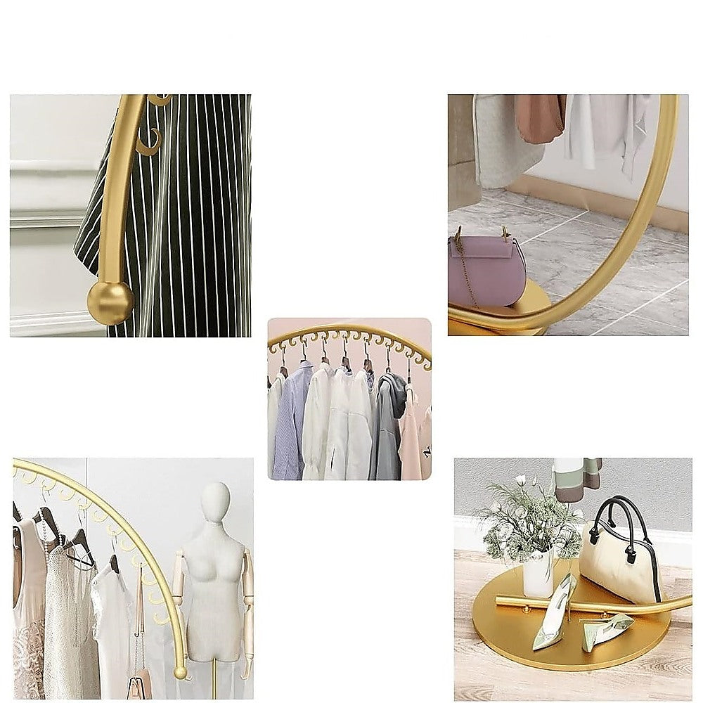 Commercial Clothing Floor-Standing Hanger High Capacity Curved Clothes Bar Storage Rack 160cm 5