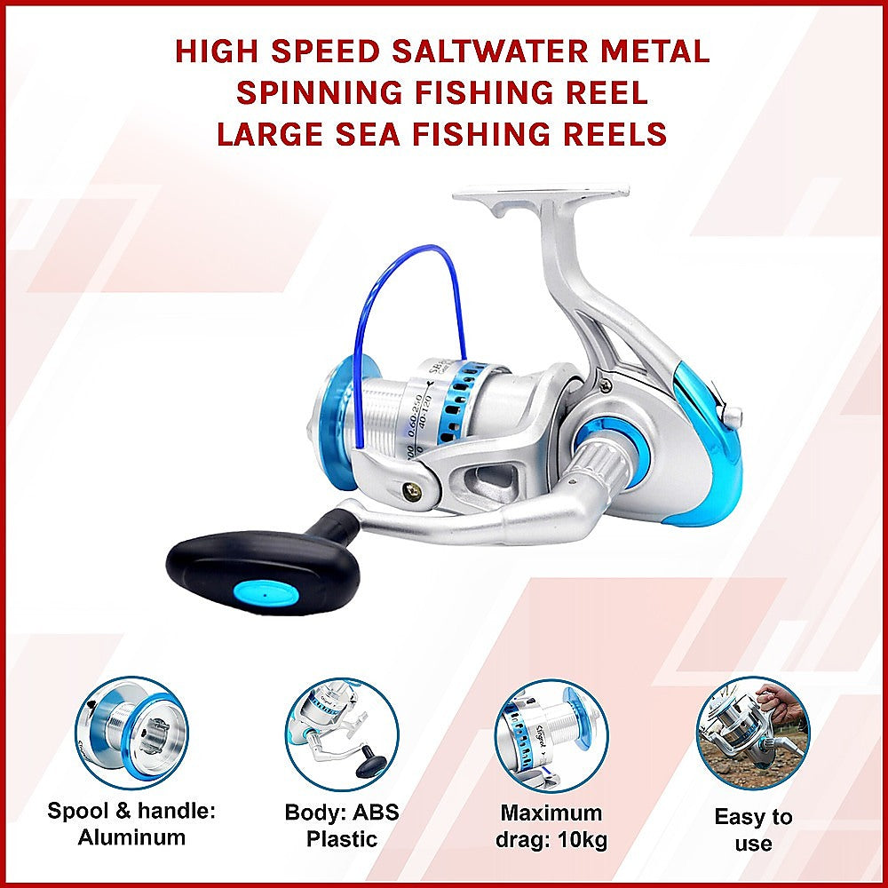 High Speed Saltwater Metal Spinning Fishing Reel Large Sea Fishing Reels 3