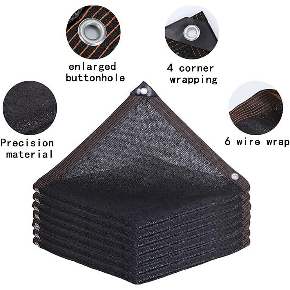15m x 2m Fence Windscreen Privacy Screen Shade Cover Black Fabric Mesh Garden 7