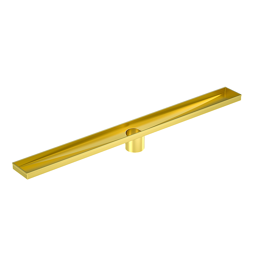 900mm Bathroom Shower Brushed Brass Grate Drain w/ Centre outlet Floor Waste Square Pattern 4