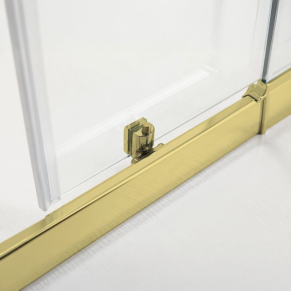 Adjustable 1000x1000mm Double Sliding Door Glass Shower Screen in Gold 3