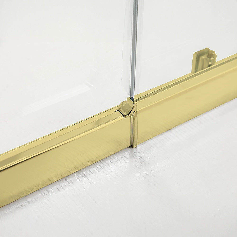 Adjustable 1000x1000mm Double Sliding Door Glass Shower Screen in Gold 6