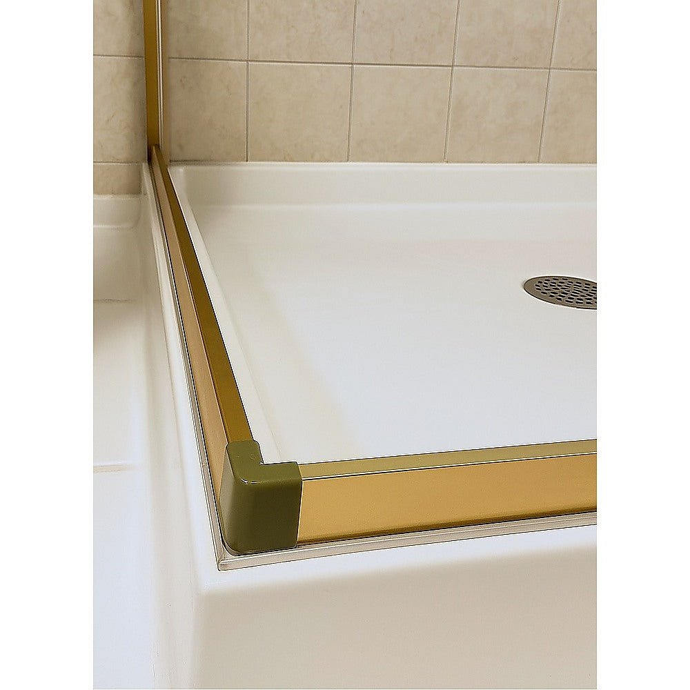 Adjustable 1000x1000mm Double Sliding Door Glass Shower Screen in Gold 4