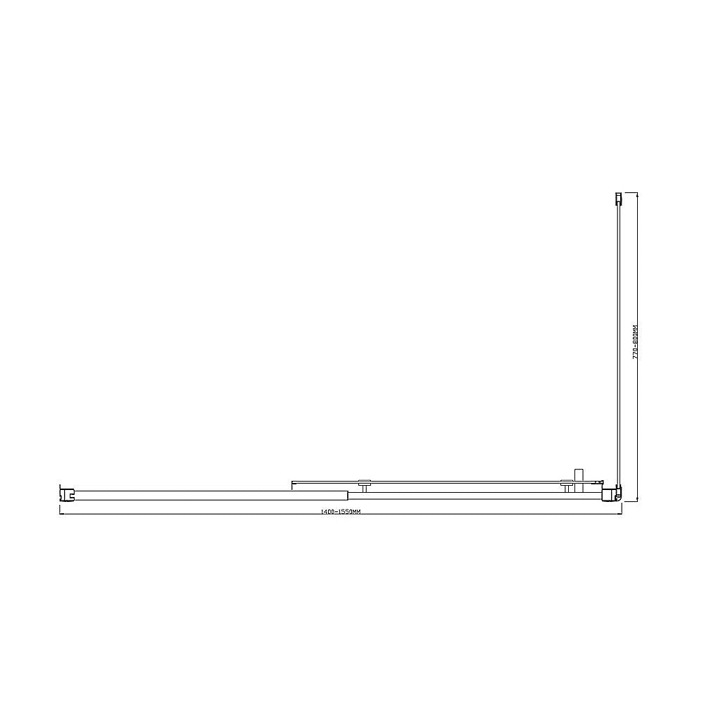 Adjustable 1500x800mm Single Door Corner Sliding Glass Shower Screen in Chrome 7