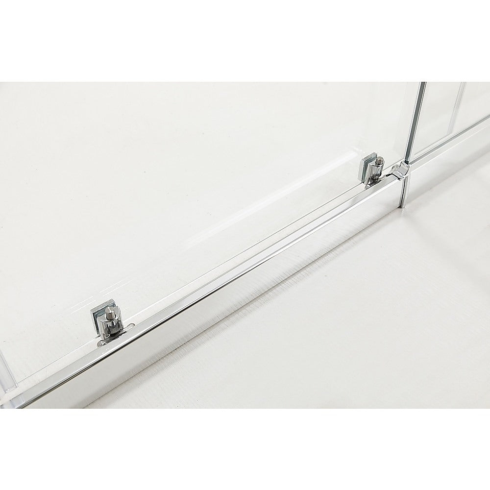 Adjustable 1400x800mm Single Door Corner Sliding Glass Shower Screen in Chrome 7