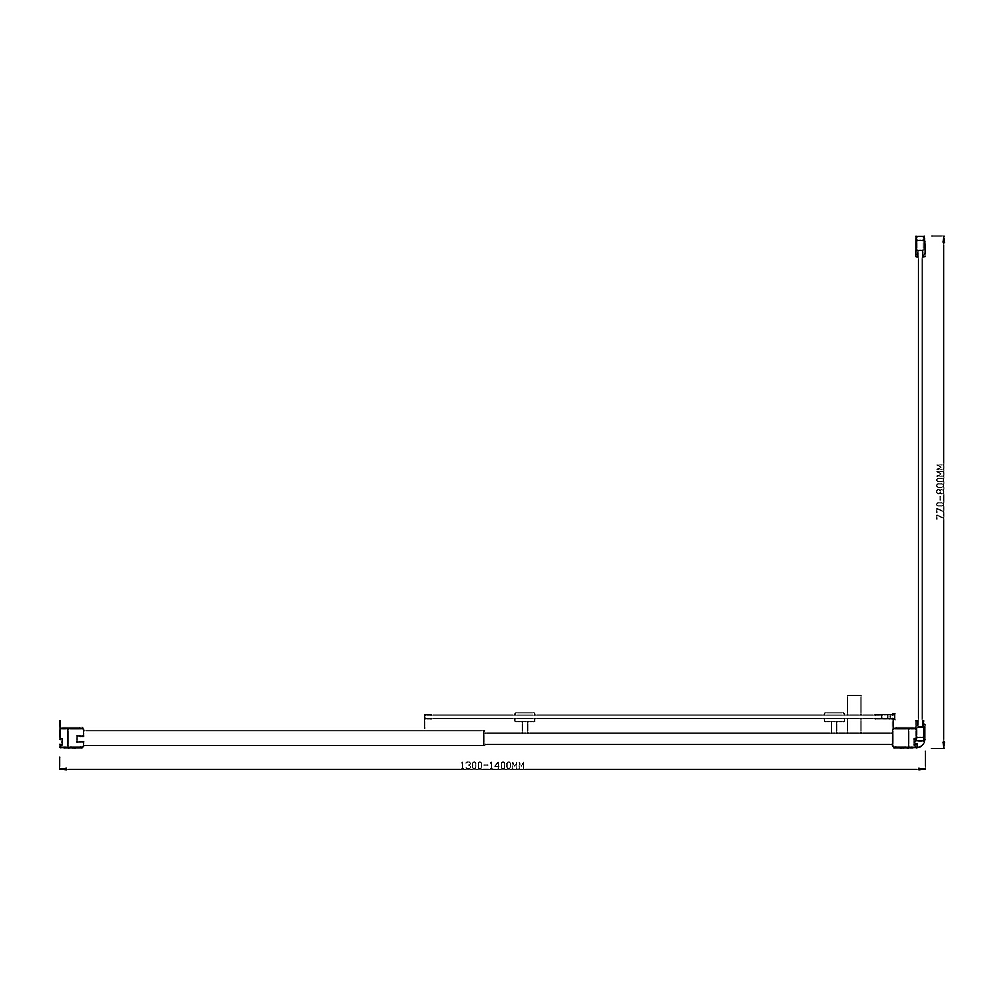 Adjustable 1400x800mm Single Door Corner Sliding Glass Shower Screen in Chrome 10