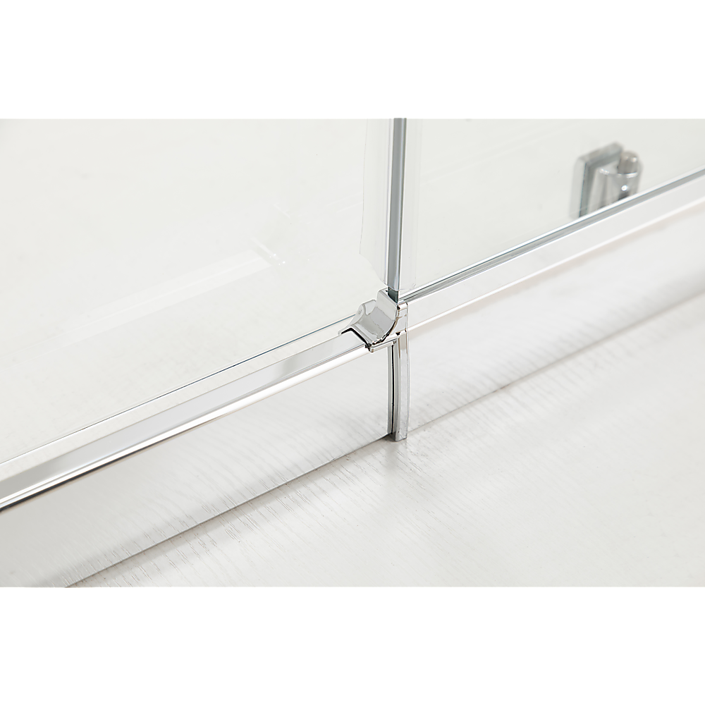 Adjustable 1400x1010mm Single Door Corner Sliding Glass Shower Screen in Chrome 7