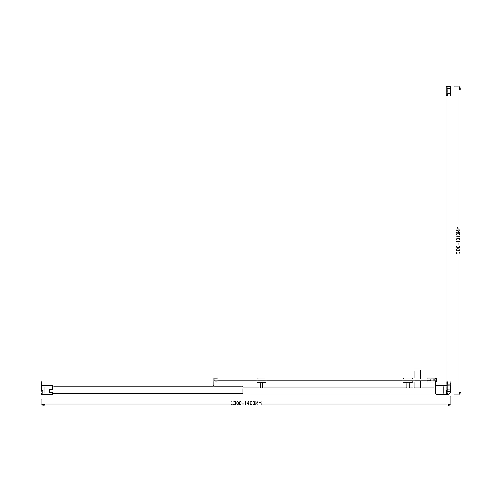 Adjustable 1400x1010mm Single Door Corner Sliding Glass Shower Screen in Chrome 9
