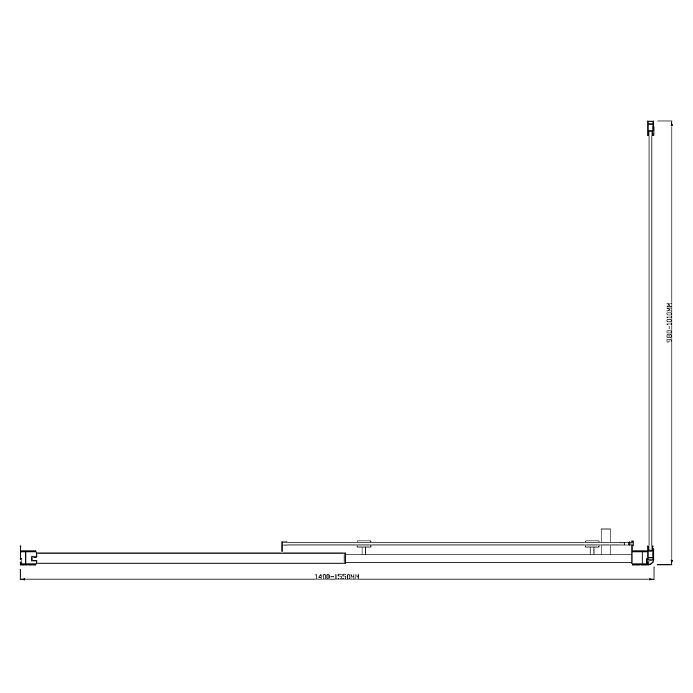 Adjustable 1500x1010mm Single Door Corner Sliding Glass Shower Screen in Chrome 9