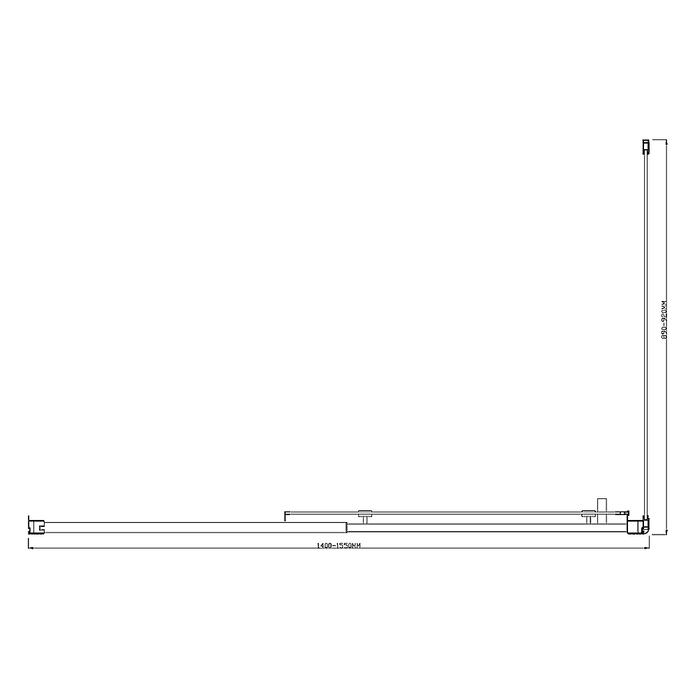 Adjustable 1500x920mm Single Door Corner Sliding Glass Shower Screen in Chrome 7